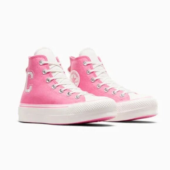 CONVERSE All Star Lift Platform High Top Retro Varsity Pink Women's 8.5 Barbie - Picture 5 of 7